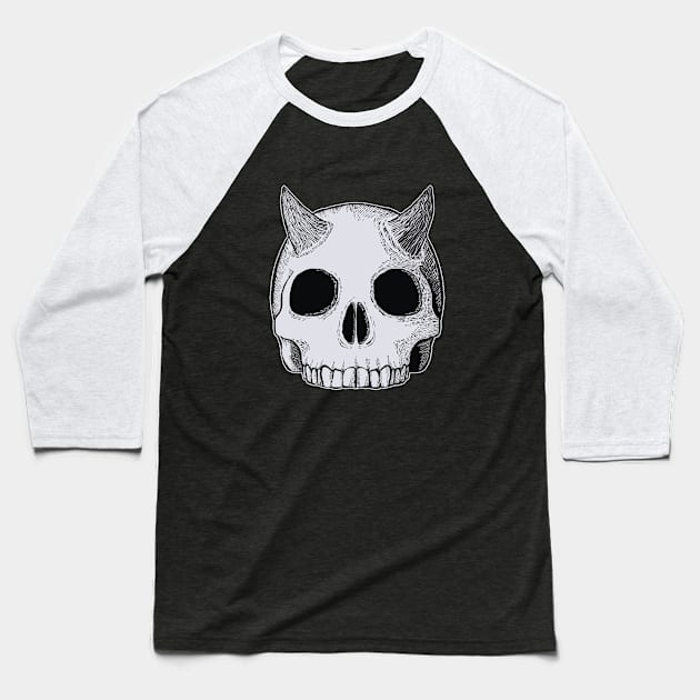 Demon SKull Baseball T-Shirt by JCPhillipps